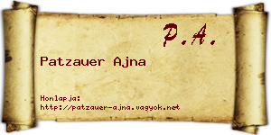 Patzauer Ajna névjegykártya